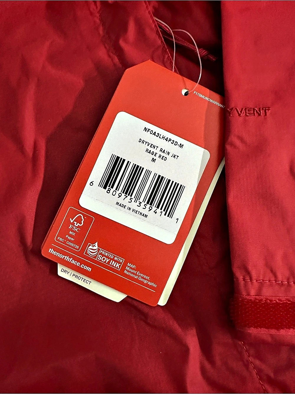 The North Face DryVent Rain Jacket Men’s M Rage Red NWT - Picture 7 of 9